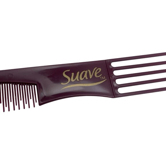 Vintage Suave Pocket Teasing Lift Pick Professional Styling Comb Maroon 7"L Logo - Picture 3 of 4